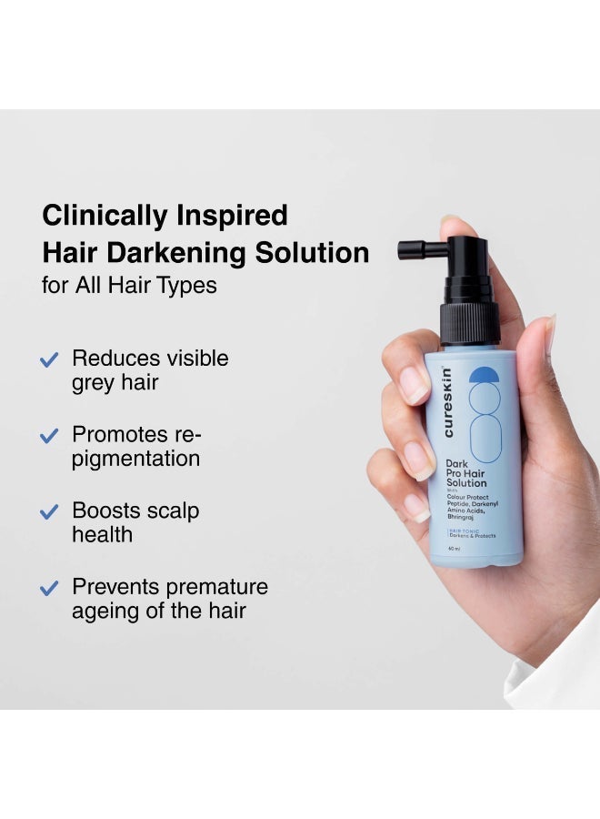 Cureskin Anti Grey Hair Serum | Reverses & Limits Hair Greying | Dark Pro Hair Solution Natural Hair Darkener, 60 ml (Pack of 1) - Image 2